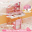 Ensemble de coiffeuse pour enfants avec 3 modes d'éclairage, luminosité réglable, armoire de toilette rose-38641186