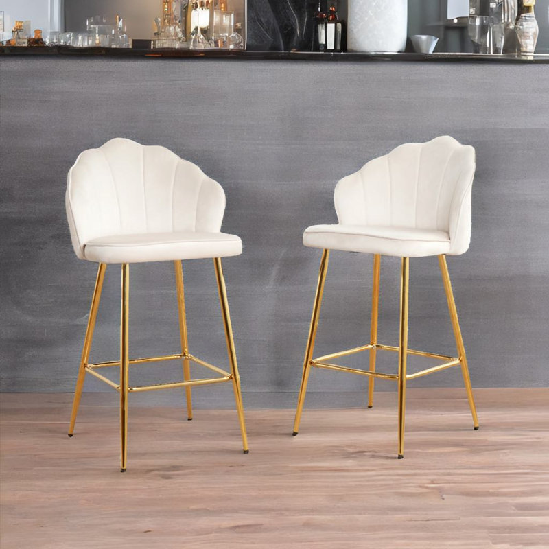 Chaise de bar en forme de coquillage, Blanc