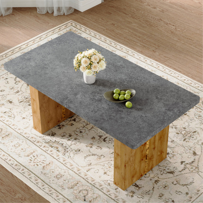 Grande table de salle à manger Zackary, Gris / brun