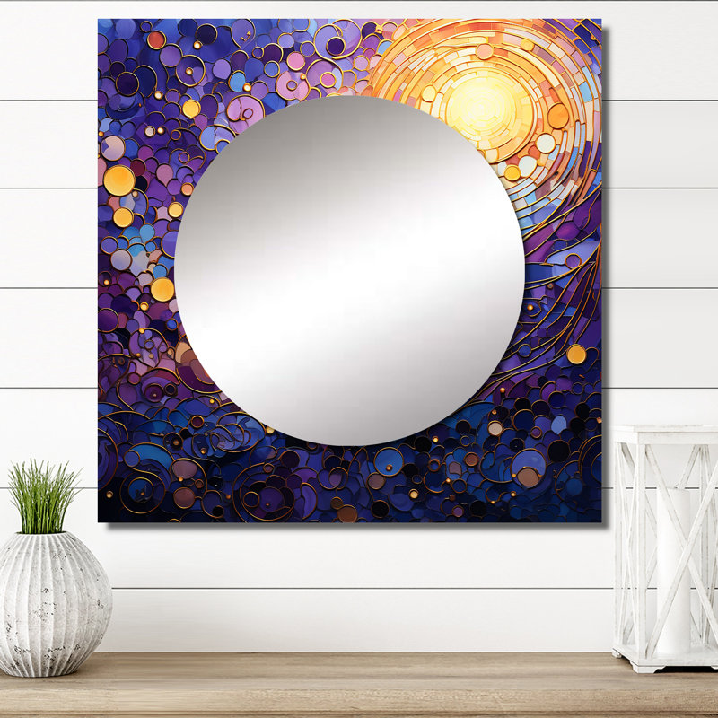 Rocshelle - Miroir abstrait à carreaux, 36 po x 36 po