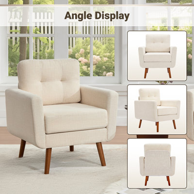 Ensemble de canapé-lit 65 po avec 2 fauteuils d'appoint rembourrés et capitonnés