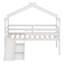Lit mezzanine bas avec glissade, échelle, barrières de sécurité, cadre de toit de maison-1442822049