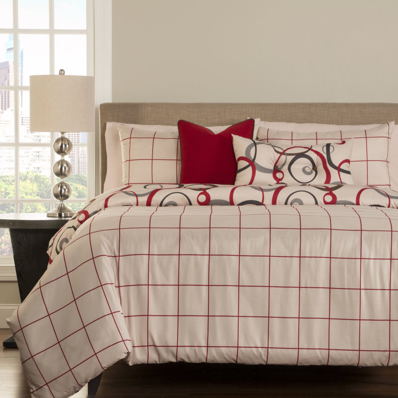 Circlet Polyester Geometric Shapes Duvet Cover Set, Queen