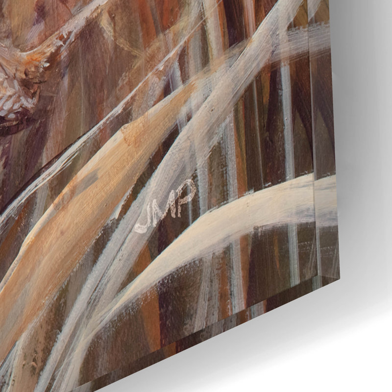 Art mural en verre Whispering Cattails 3 'par Julia Purinton, H 12 po x l 12 po x P 0,13 po
