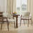 19" H Modern Minimalist Upholstered Linen Dining Armchair with Solid Wood Legs-994061297