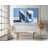 Reproduction sur toile géométrique abstraite bleue, art mural moderne Diptyque pour le salon - décor minimaliste architectural 3D, grand ensemble de deux pièces, reproduction de peinture