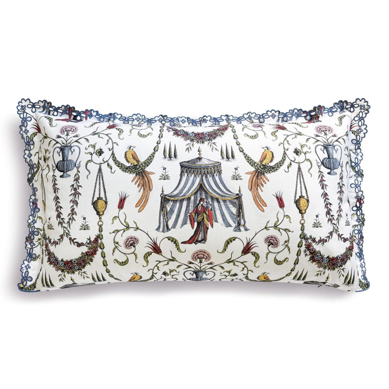 Seferî Decorative Cushion Cover - White/Blue