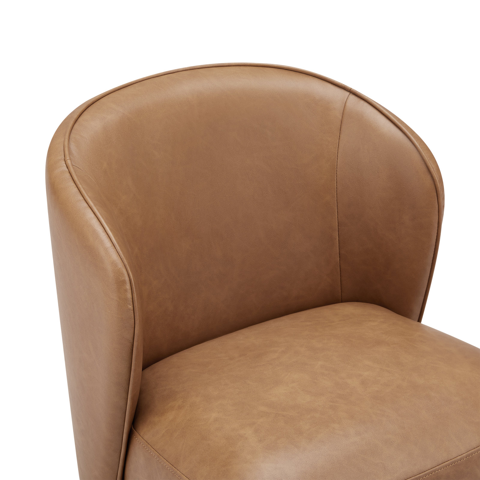 Niha Upholstered Dining Chair with Casters, Cognac