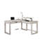Bureau d'ordinateur transitionnel blanc antique, port USB avec plateau relevable et tiroir en queue d'aronde