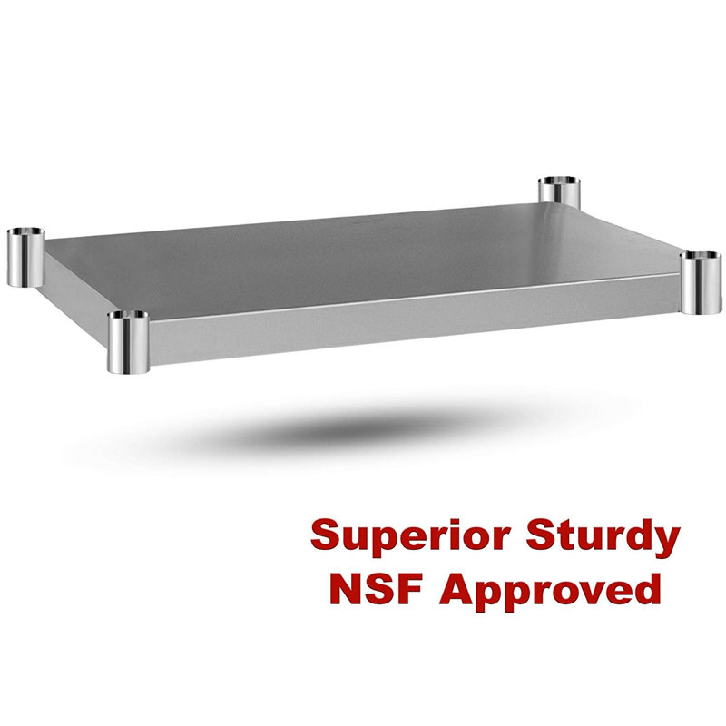 Compact Stainless Steel Workbench with Adjustable Shelf
