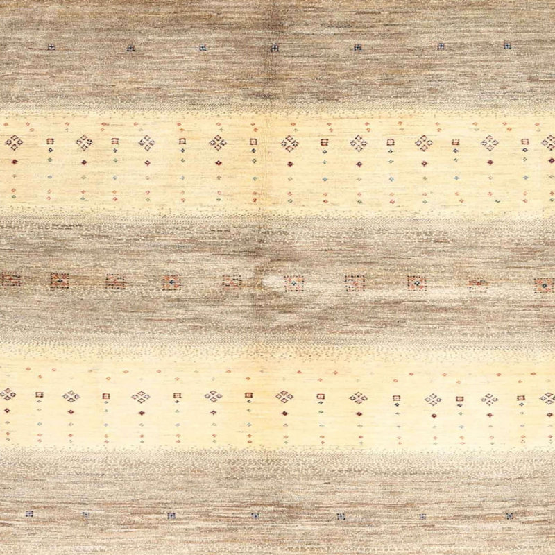 Tapis contemporain gris / jaune, Carré 5 pi