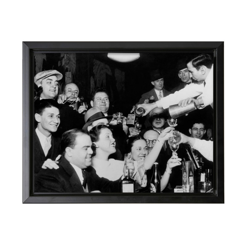 «Night That Prohibition Ends», Black Framed, Canvas, 24"H x 32"W