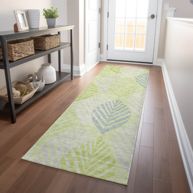 Premium Machine Washable Prisco Aloe Rug, Runner 2'3" x 7'6"