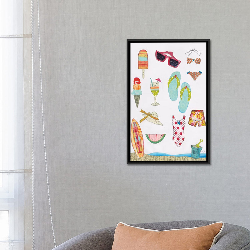 «At the Beach II», reproduction sur toile tendue, H 26 po x l 18 po x P 1,5 po, Toile avec cadre noir, Aucun mat