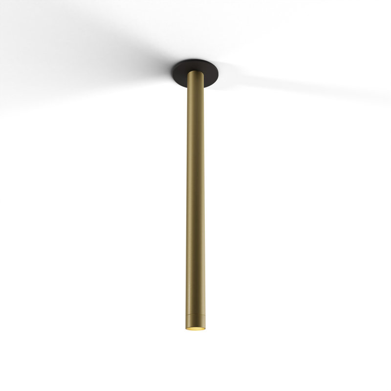 Combi Pendant 24" Single Unit with Matte Black Canopy, Brass, 24"