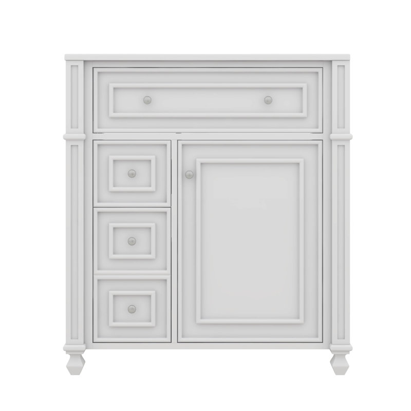 Meuble-lavabo de 30 pouces avec lavabo en céramique, unité de rangement, portes à fermeture en douceur, organisateur de porte pour les nécessités