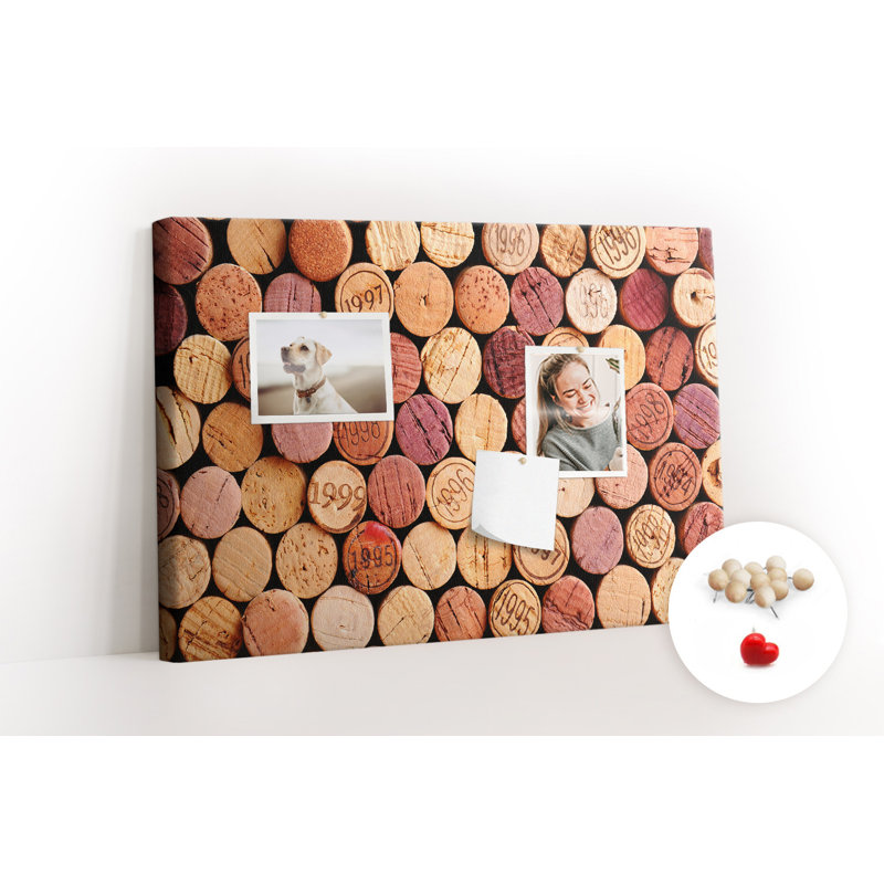 Wall Mounted cork board with print home decor notice boards home office bulletin board ideas Wine corks