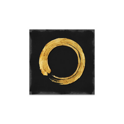 Cercle doré zen sur fond noir I - non encadré, impression