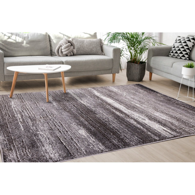 Tapis contemporain noir et gris Performance, Rectangle 7 pi 10 po x 10 pi 6 po