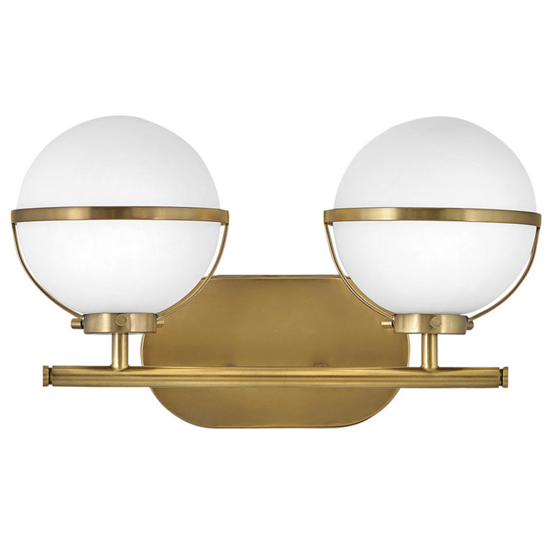 Adneta 2-Light Dimmable Vanity Light, Laiton héritage