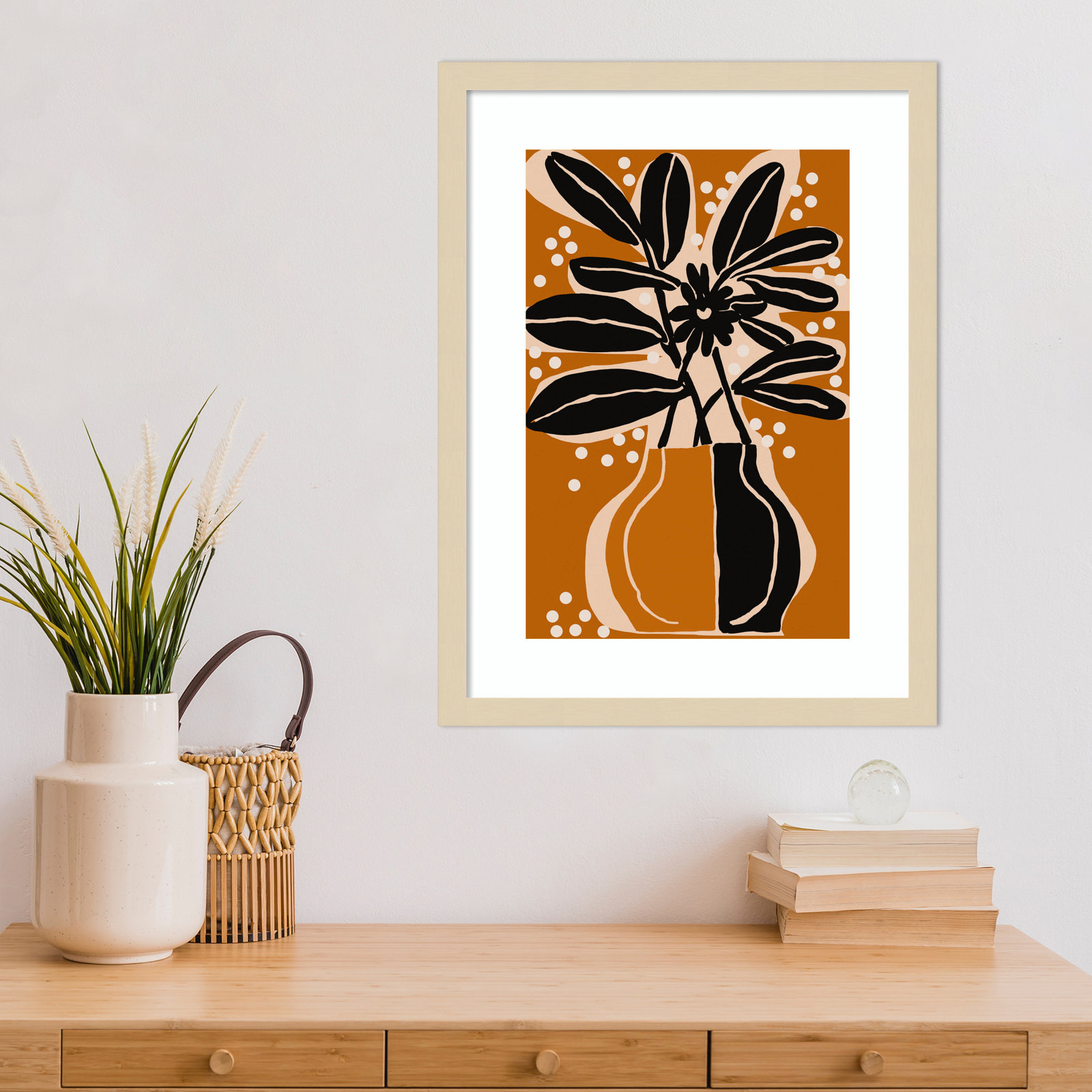Galya "Ochre Still Life No. 6" Print, Brown, 21" H x 16" W