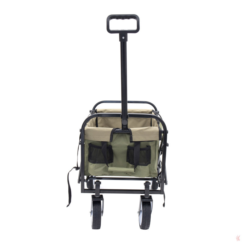 Chariot pliable avec chariot à sangles Minimeetall, Vert d’armée