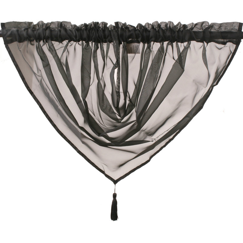 Arieah Semi Sheer Curtain, Black