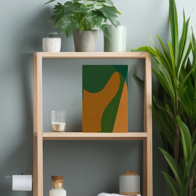 Verdant Wave Abstract Contemporary Wall Art, 18" H x 12" W