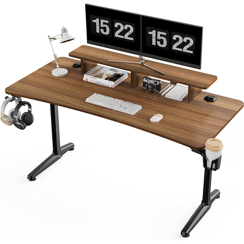 Bureau porte-gobelet Huberdina avec prises intégrées