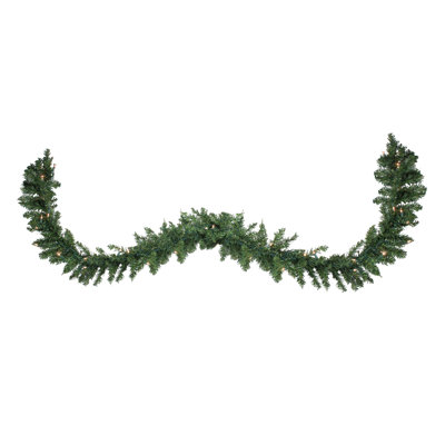 Pre-Lit Buffalo Fir Commercial Artificial Christmas Garland - Clear Lights