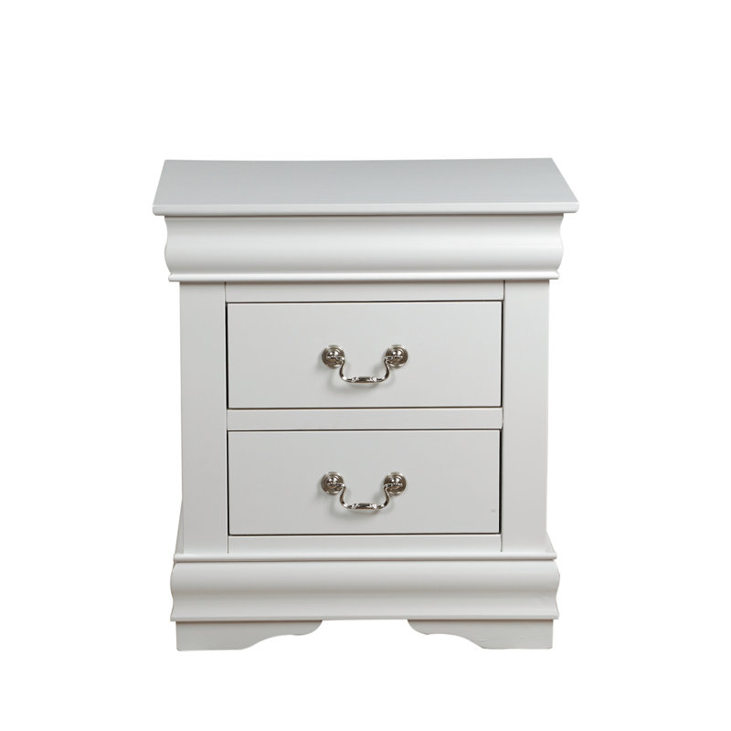 2-Drawer Nightstand, Dark Gray