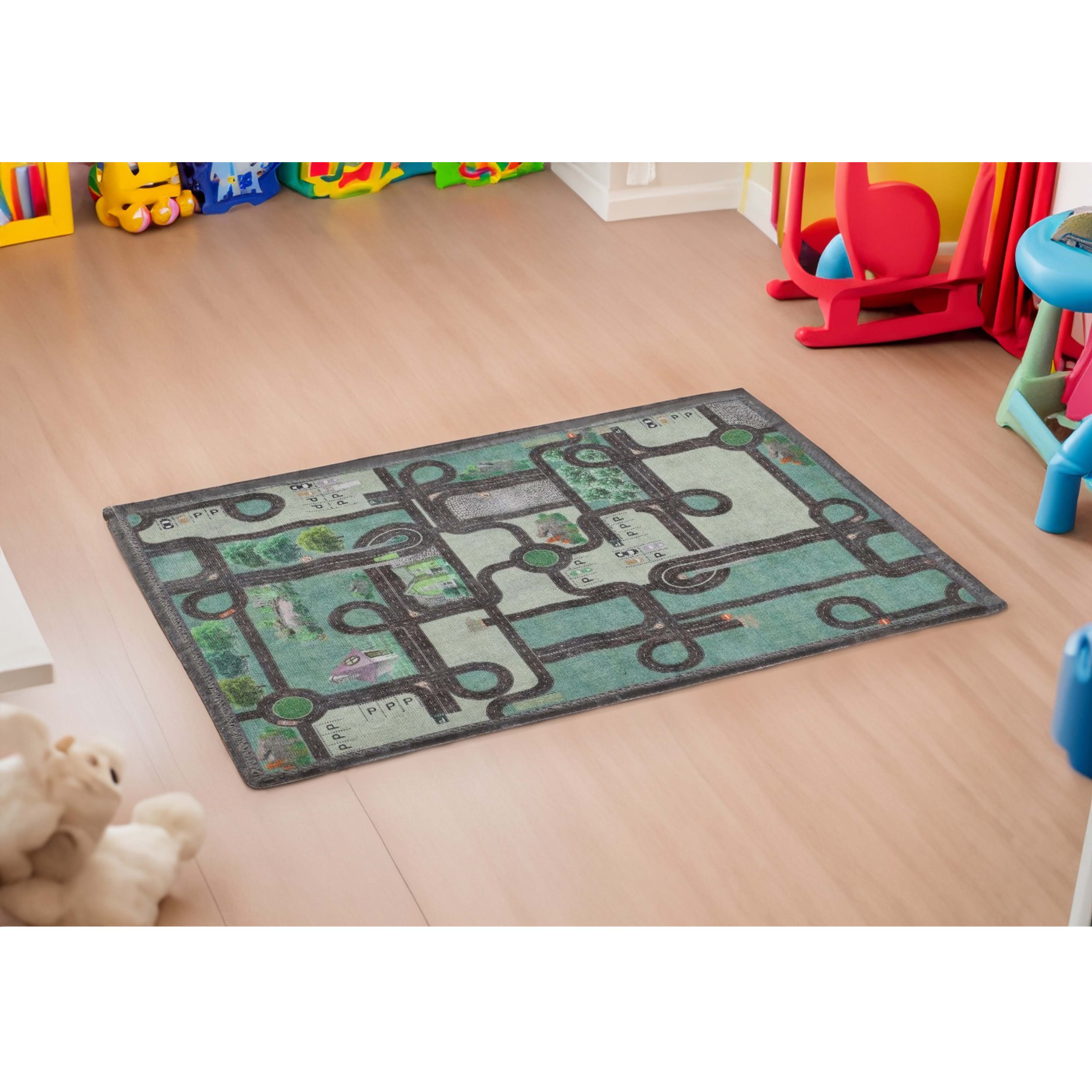 Zoomie Kids Callimont Country Road Kids Playroom Nursery Washable Indoor Area Rug & Reviews ...