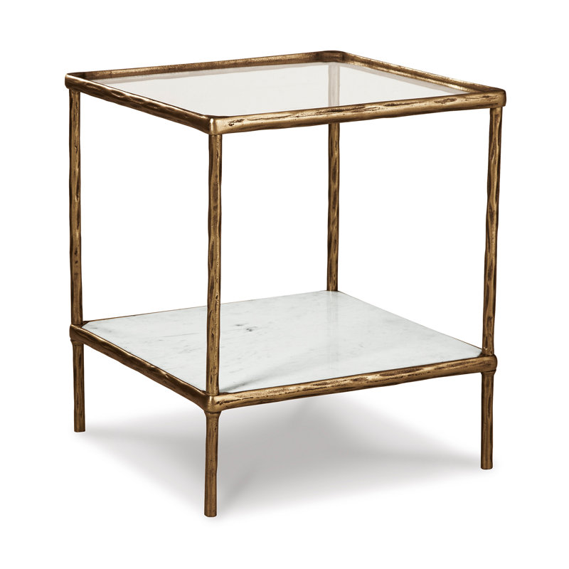 Table de bout avec rangement Hightower, Or