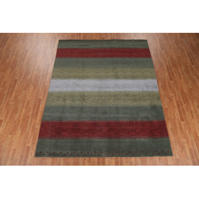 Striped Wool Gabbeh Oriental Area Rug 8x10