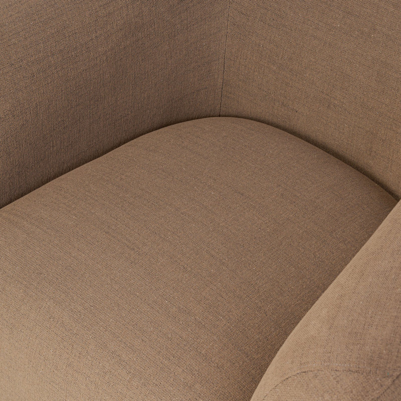 Channing Swivel Barrel Chair, Brown Polyester Blend
