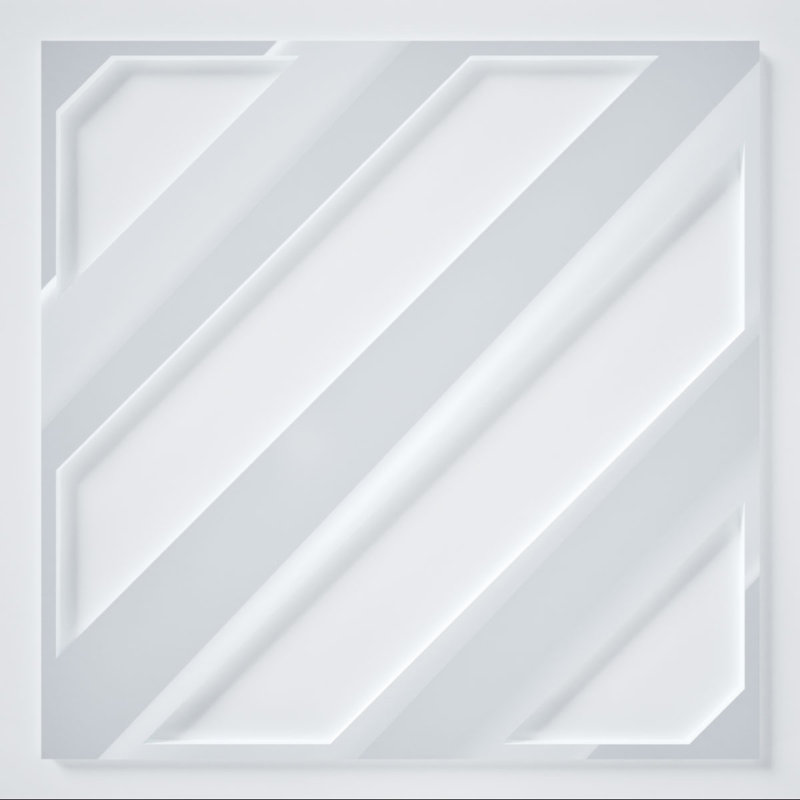 Panneaux muraux décoratifs en acrylique Strymon, très petit, l 7 3/8 po x H 7 3/8 po x T 1/8 po, blanc, Blanc