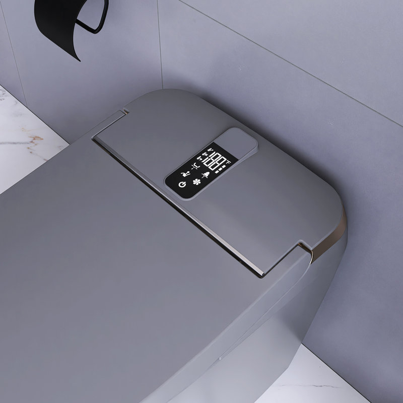 Smart Toilet With Side Control Knob, Gray