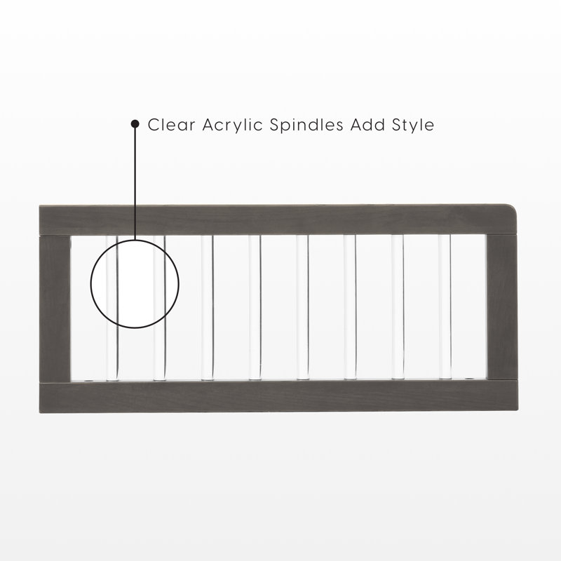 Vienna Toddler Guardrail, Darkwash Ash With Acrylic