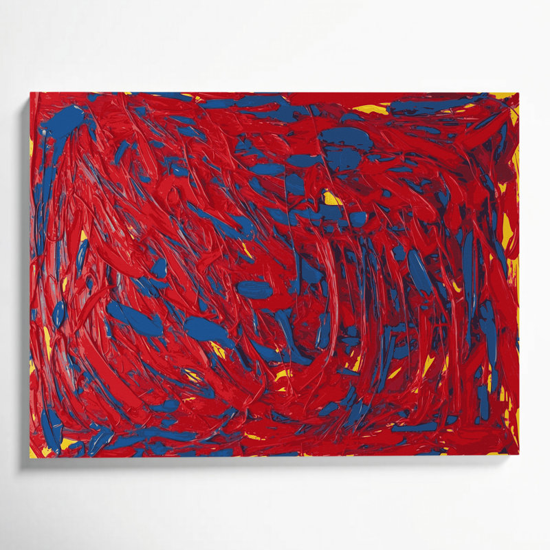 Neo Expressionism 41 Red Canvas Wall Art, 20" H x 24" W