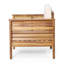  Fauteuil club d'extérieur en bois d'acacia avec coussins, structure en teck et coussins beiges résistants aux intempéries, idéal pour la terrasse, le porche, la cour ou le jardin, finition en bois de teck naturel-841321424