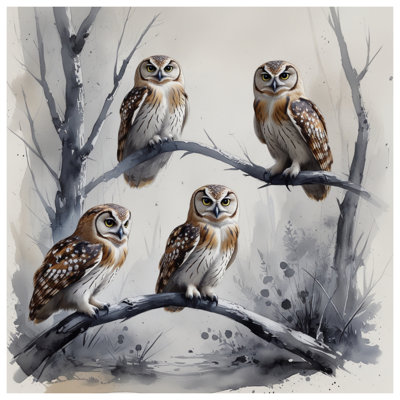 Rideaux de douche Four Owls On Branch