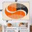 «Retro Orange Circle Waves Yin Yang», ensemble d'art mural géométrique-428389799-428389797