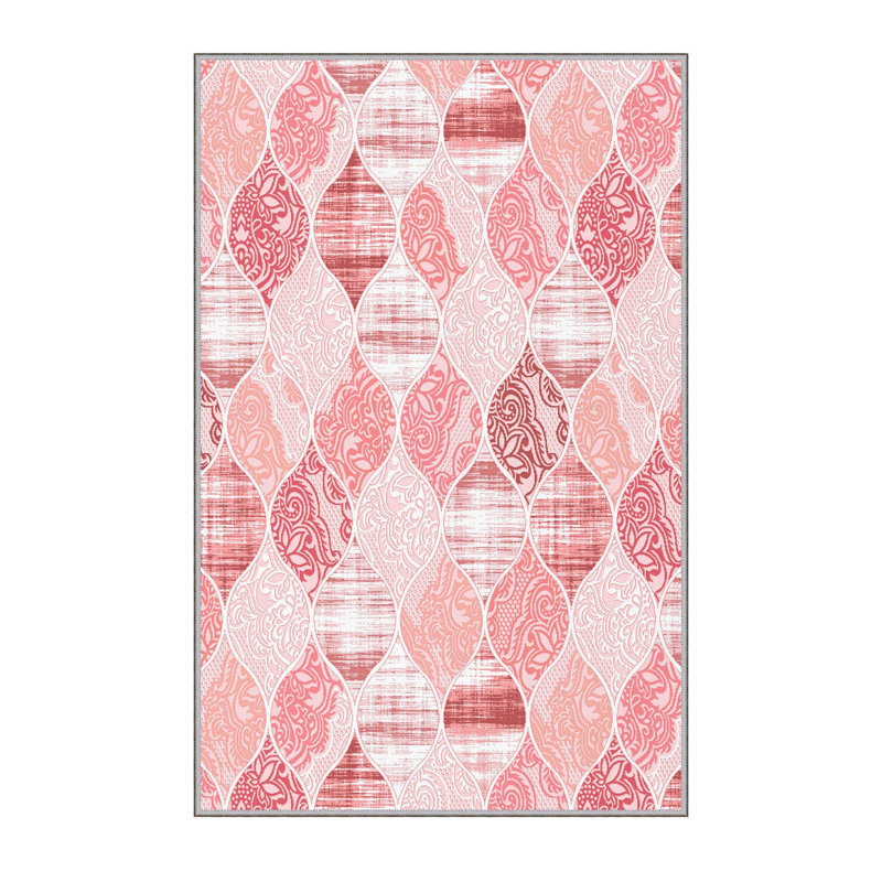 Stylish Hall Carpet, 2.6 x 6.6 Feet, 1% Polyester, .3 in Pile Height | Antibacterial, Non-Slip PVC Felt Dot Underside | 3D Digital Print, Machine Washable, Ideal for Entryway & Living Spaces