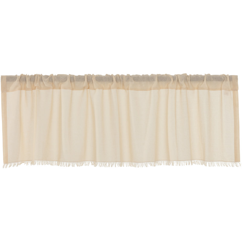 Cantonnière sur mesure en coton de couleur unie, l 16 po x L 60 po, Crème naturelle