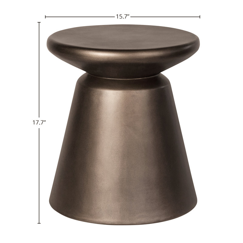 Camon Concrete Top End Table, Bronze