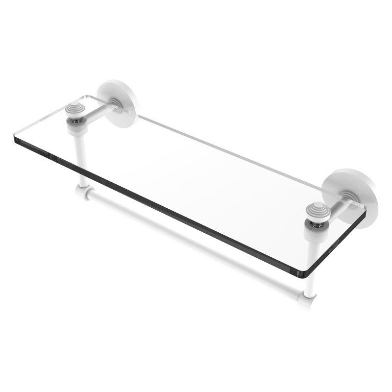 Southbeach with Towel Bar, Matte White, 5" H x 16" W x 5" D
