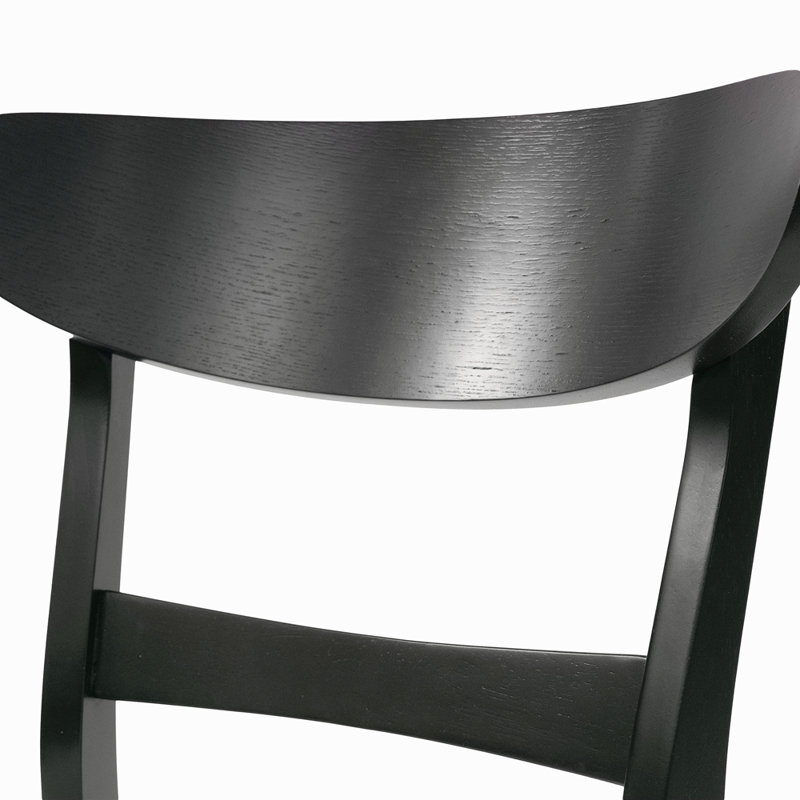 Ensemble de 2 chaises de salle à manger - siège rembourré, pieds en bois d'hévéa, Noir