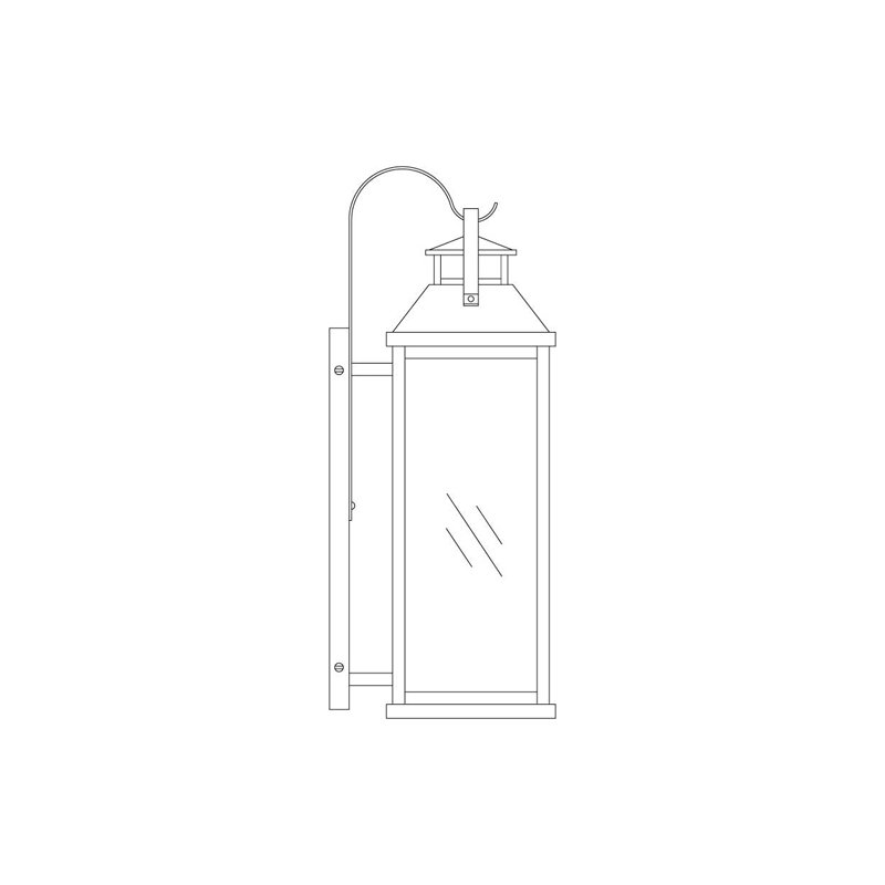 Lanterne murale d'extérieur 3 lumières Bungay, Brun rustique, Verre puceux transparent