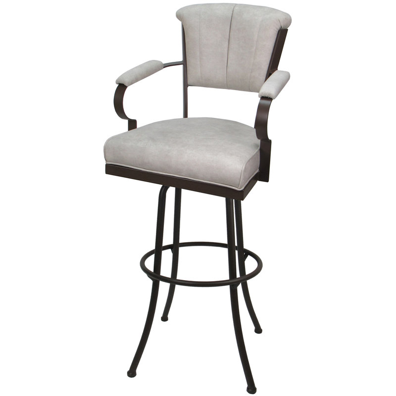 Hallah Swivel Extra Tall Stool 34" Seat, Stucco/Brown