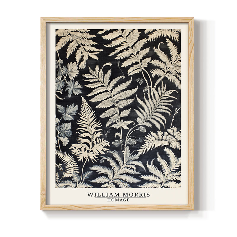 WM MORRIS Series DCCXCVI Framed Print - Solid Wood, Natural, 11'' H x 9'' W